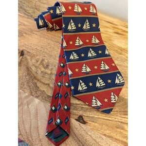 Tommy Hilfiger Sailboat Italian Silk Neck Tie ,men necktie, Made in the USA